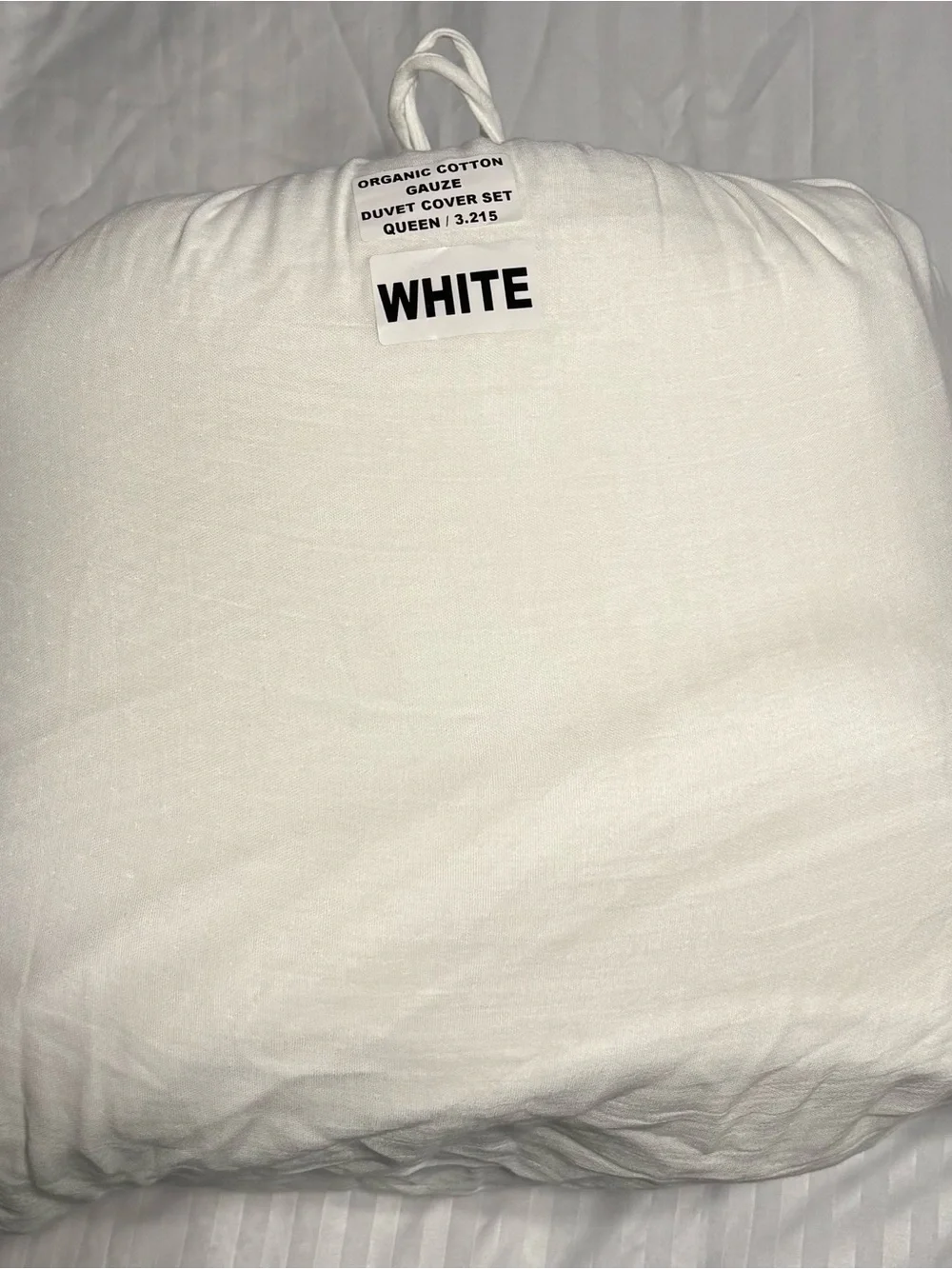 Quince Organic Cotton Airy Gauze Duvet Cover Set - Full/Queen - White